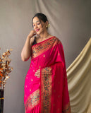 Vsaree Patola Soft Silk Saree And Zari Weaving With Rich Pallu Saree And Blouse For Women