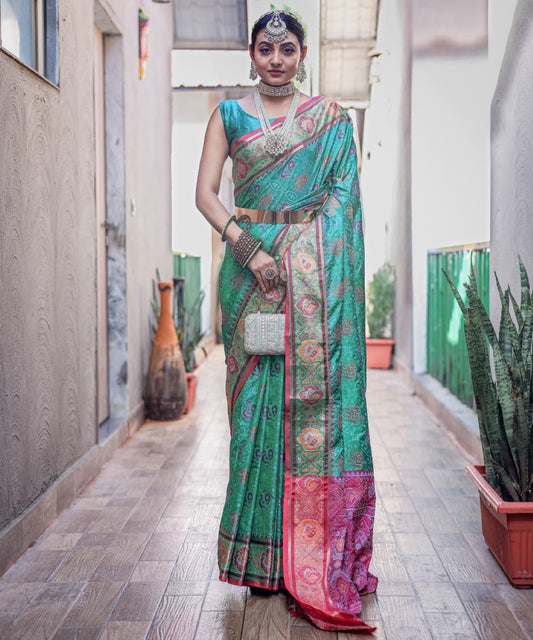 Vsaree Patola Soft Silk Saree And Zari Weaving With Rich Pallu Saree And Blouse