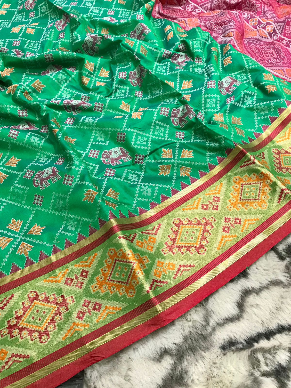 Vsaree Patola Soft Silk Saree And Zari Weaving With Rich Pallu Saree And Blouse