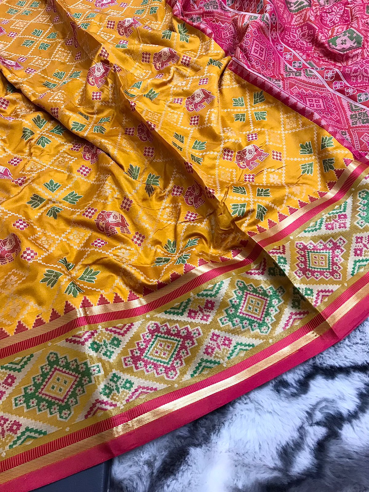 Vsaree Patola Soft Silk Saree And Zari Weaving With Rich Pallu Saree And Blouse