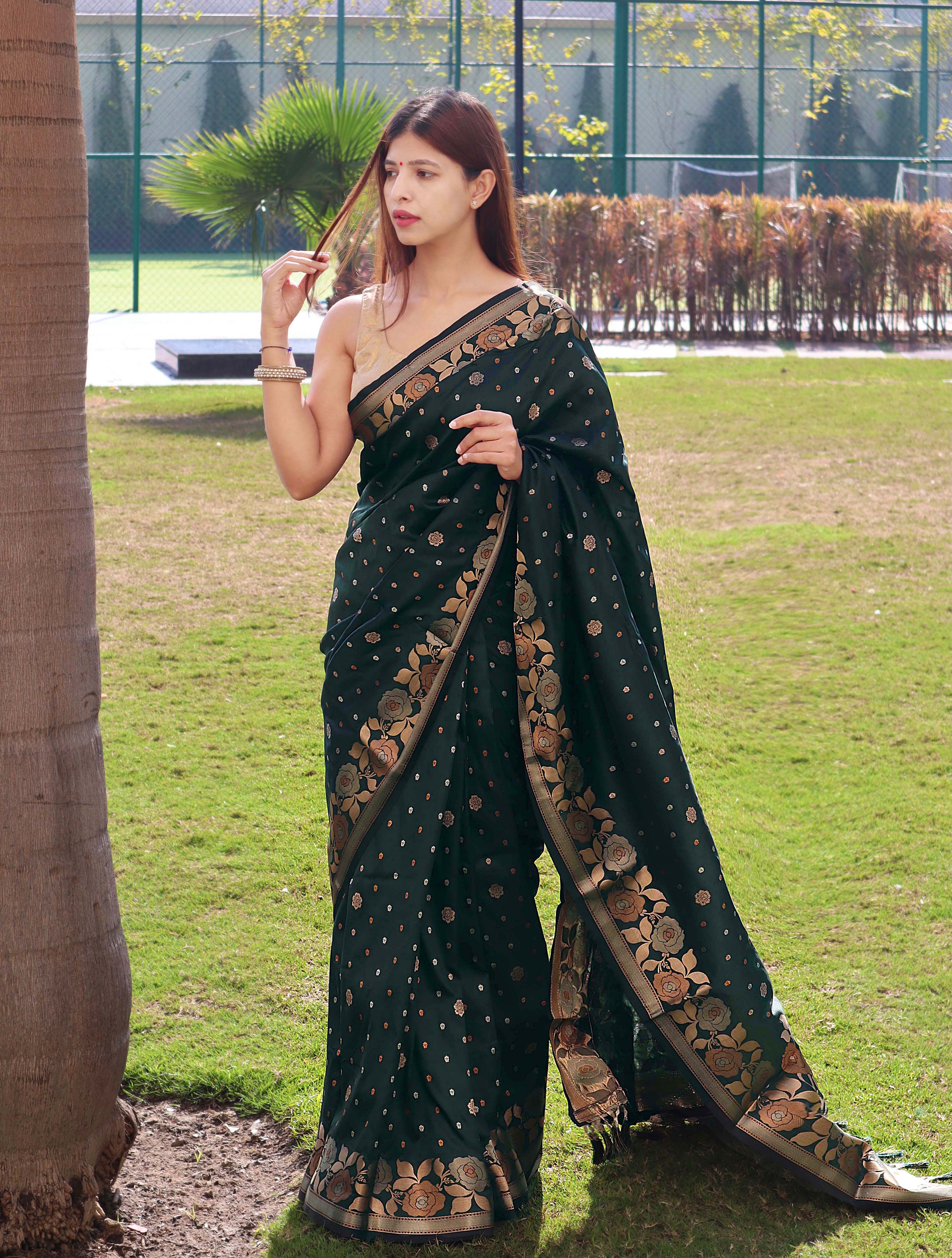 Vsaree Banarasi Design Tissue Silk Saree With Zari Work And Heavy Rich Pallu