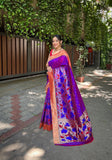 Vsaree Banarasi Design Paithani Silk Saree With Zari Work And Heavy Rich Pallu