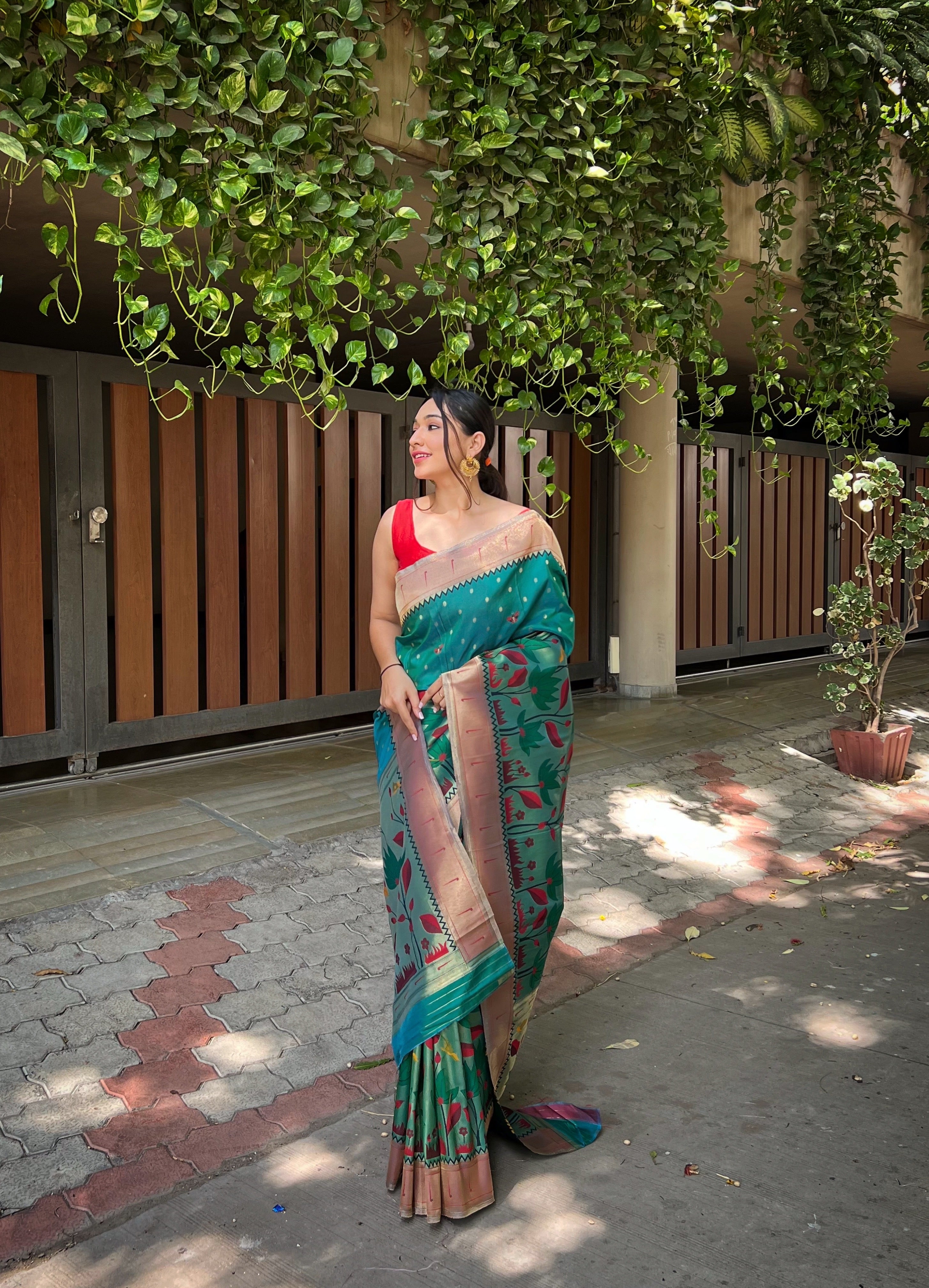 Vsaree Banarasi Design Paithani Silk Saree With Zari Work And Heavy Rich Pallu