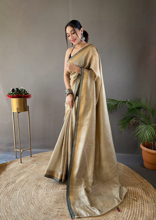 Vsaree Soft Silk Saree And Golden Zari Weaving Border And Rich pallu With Blouse