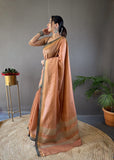 Vsaree Soft Silk Saree And Golden Zari Weaving Border And Rich pallu With Blouse