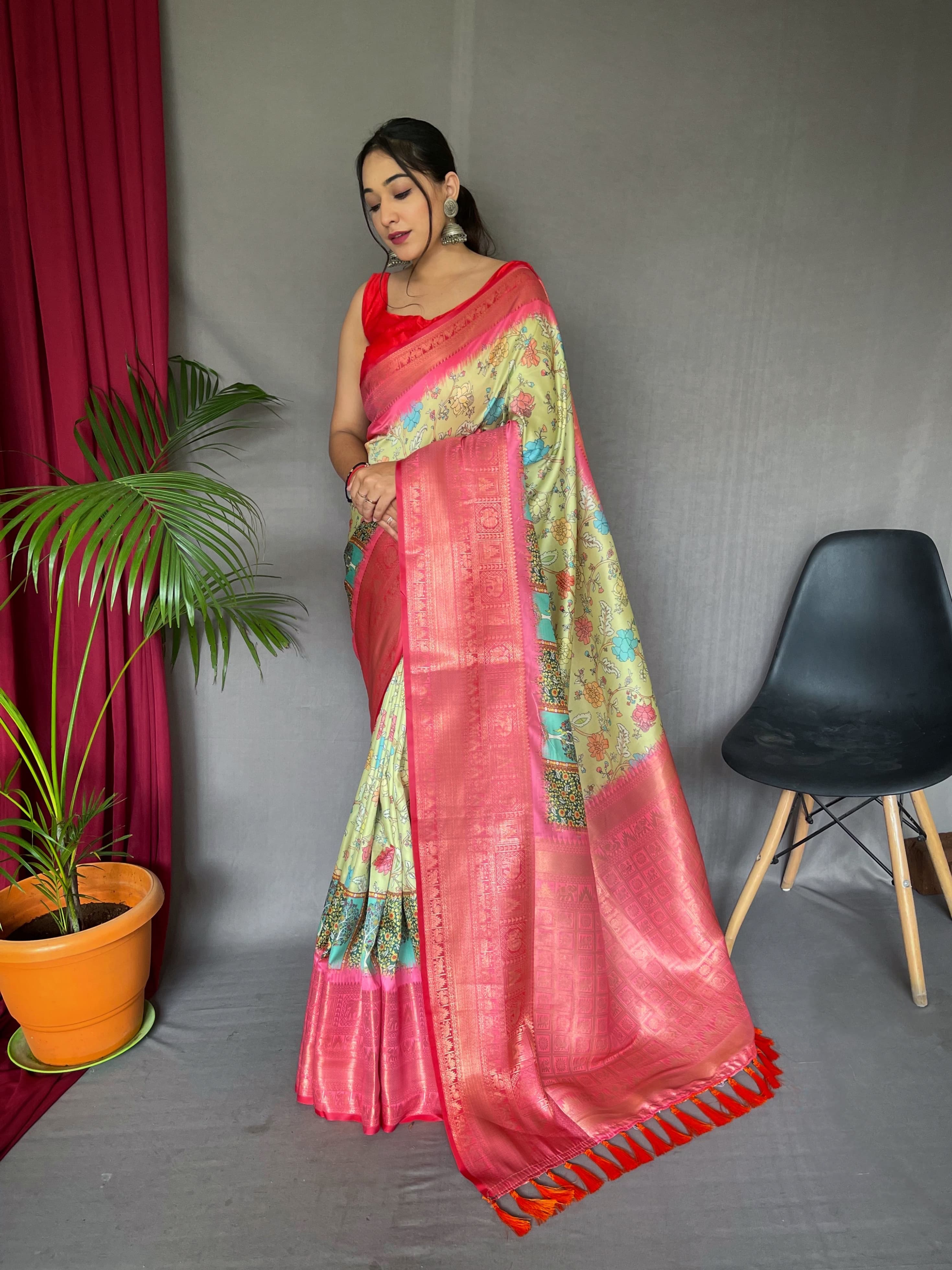 Vsaree Patola Soft Silk Saree And Zari Weaving With Rich Pallu Saree And Blouse