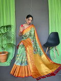 Vsaree Kanjivaram Soft Silk Saree With Golden Zari Weaving Borders And Heavy Rich Pallu