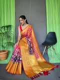 Vsaree Kanjivaram Soft Silk Saree With Golden Zari Weaving Borders And Heavy Rich Pallu