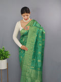 Vsaree Chanderi Silk Saree And Copper Zari Weaving Border And Rich pallu With Blouse