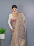 Vsaree Chanderi Silk Saree And Copper Zari Weaving Border And Rich pallu With Blouse