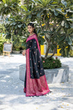 Vsaree Black Raw Silk Saree With All Over Weaving Butties And Zari Weaving pallu And Blouse