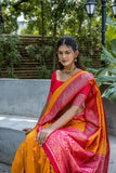 Vsaree Yellow Raw Silk Saree With All Over Weaving Butties And Zari Weaving pallu And Blouse