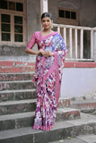 Vsaree Wine Soft Silk Saree With all over traditional floral print And Blouse