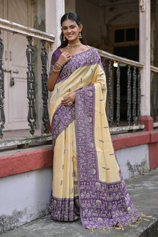 Vsaree Wine Raw Silk Saree With All over weaving Butties And weving pallu and Blouse