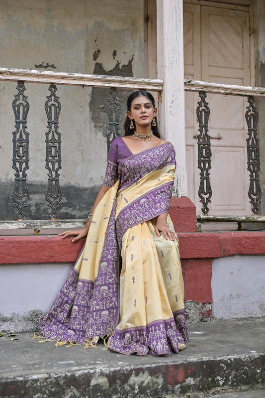 Vsaree Wine Raw Silk Saree With All over weaving Butties And weving pallu and Blouse