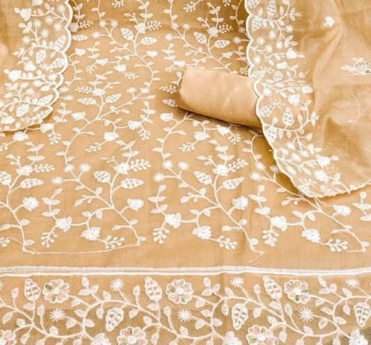 Zooara Yellow Color Chanderi Function And Wedding Dress Matrials With Bottom And Dupatta