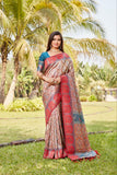 Vsaree Kanjivaram Soft Silk Zari Weaving Border And Woven Pallu Saree With Blouse For Women