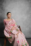 Vsaree Pink Tussar Silk Saree with Traditional Beautiful Madhubani Print On Pallu And Blouse