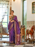 Traditional Copper Zari Weaving Border Party wear Organza Silk Saree With Designer Pallu And Zari Weaving Design Blouse