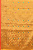 Women's Yellow color With Golden Zari Chanderi Cotton silk saree with Customize blouse piece