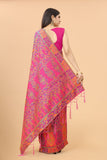 Women's Pink color With Golden Zari Kalamkari Cotton saree with Customize blouse piece