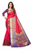 Women's Golden Butti  Zari Weaving Banarasi Silk Saree With Customize Blouse Piece